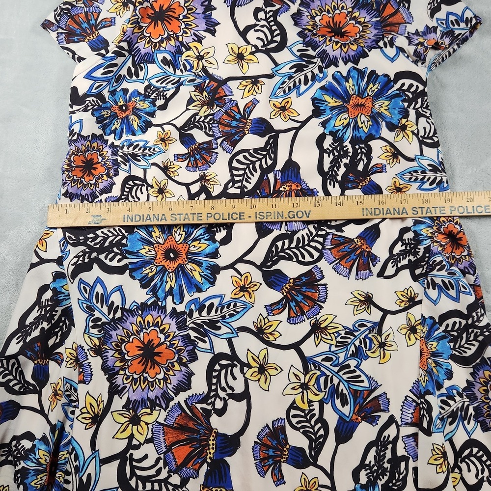 Betsey Johnson Dress Floral Shift Knee Length Cap Sleeve‎ Loose Flowy Size 8 - Picture 6 of 12